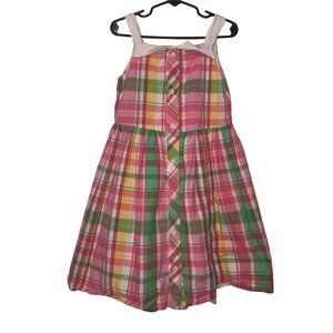 Janie & Jack Plaid Dress Pink Green 4